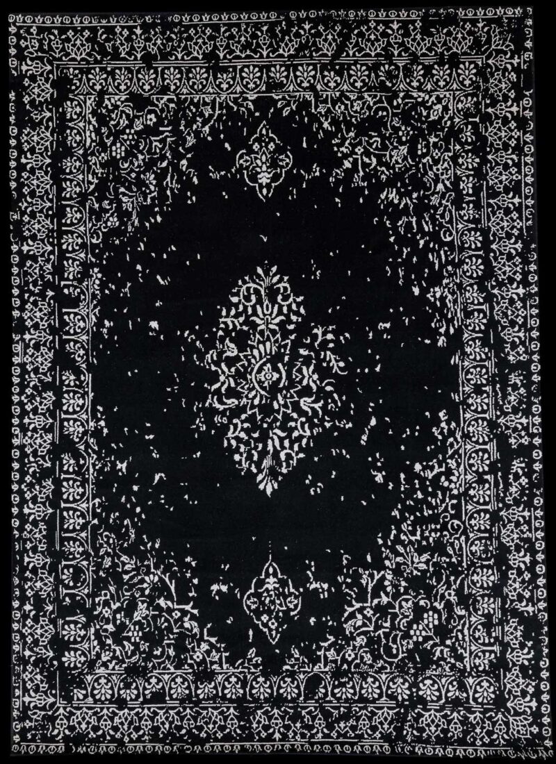 3467-indian modern kashan wool silk